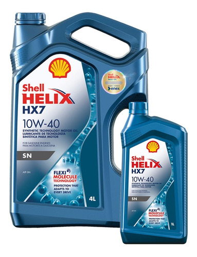 5 Lt Aceite  Shell Helix Hx7 Sn 10w40 Semisintético