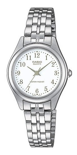 Reloj Casio Original Clasico Para Mujer Elegante Ltp1129-7b Color de la malla Plateado Color del bisel Plateado Color del fondo Blanco