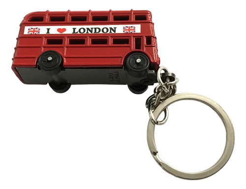 Chaveiro Carrinho Ônibus De Londres Metal Vermelho London 