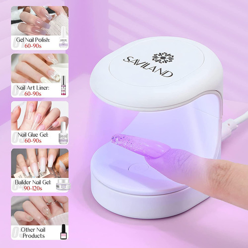 Kit De Uñas Acrílico De Saviland Con Mini Lámpara De Uñas -