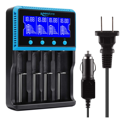 Cargador Universal De Baterías Recargables Con Pantalla Lcd