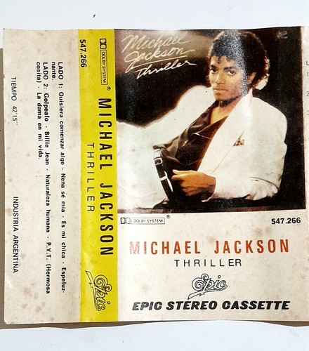 Michael Jackson. Thriller. Cassette. Sello Épic. 1982 Estándar