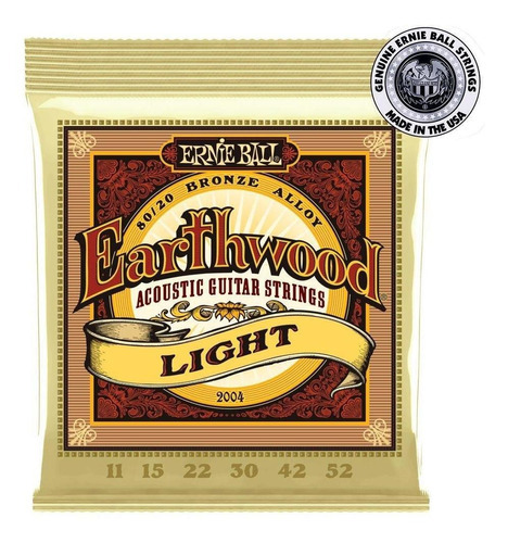 Encordoamento Ernie Ball 2004 Earthwood .011 Para Violão Aço