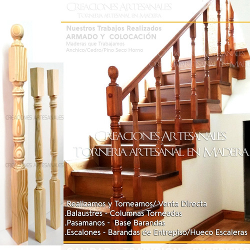 Pasamanos De Madera Pino Barandas Balaustre Balcon Escalera