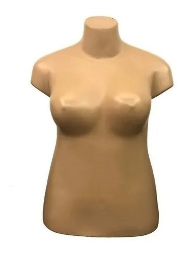 01  Busto Gg- Bege Feminino Meio Corpo De Plástico