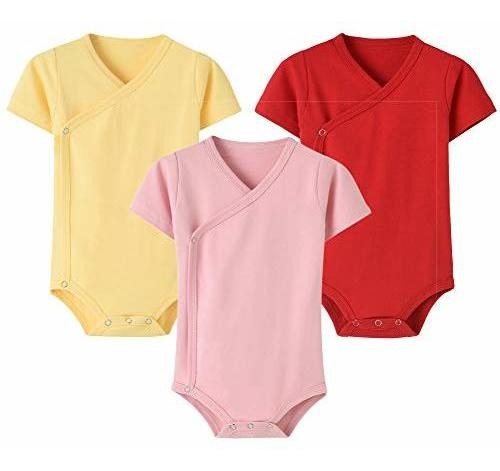 Baby Boys Girls 3-pack Body De Encaje Lateral De Algodón De 