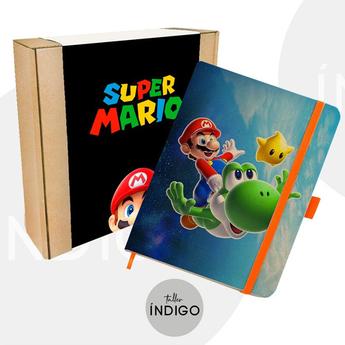 Libreta Super Mario Personalizada  Pasta Dura Artesanal