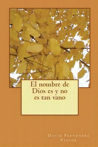 El Nombre De Dios Es Y No Es Tan Vano, De David Fernandez Pastor. Editorial Createspace Independent Publishing Platform, Tapa Blanda En Español