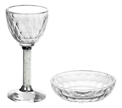 Copa Kidush Judaica Piedras Preciosas Transparentes