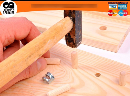 Imagen 3 de 6 de Tarugo Madera 8x30mm Pack X 100 - Unidad a $110