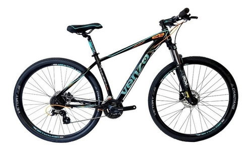 Mountain bike Venzo 24 Velocidades Thorn Revo  2023 R29 S 24v frenos de disco hidráulico cambios Shimano color negro/teal/naranja  
