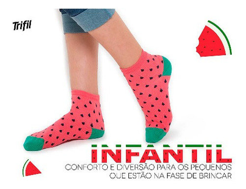 Imagem 3 de 7 de Kit C/12 Pares Meia Infantil Trifil Menina-sortidas