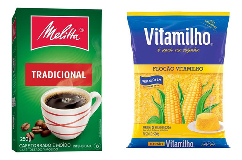 Kit Café Solúvel Tradicional 250g Melitta Mais 3 Fuba Cuscuz