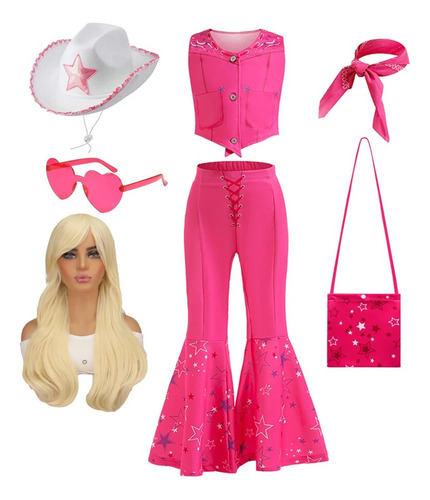 Disfraz De Barbi Para Niña, Margot Robbie Barbe, Color Rosa