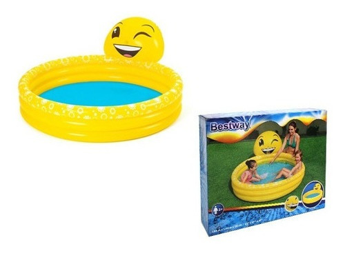 Piscina Inflable Amarilla De Cara Feliz 65 X 57 X 27 PuLG