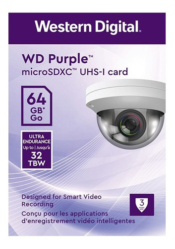 Micro Sdxc Western Digital Purple Sc Qd101 64gb C10 Cctv