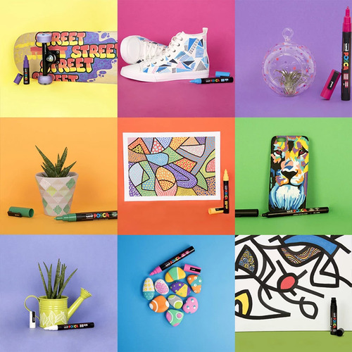Set Posca De 53 Rotuladores Acrílicos Mix Art Uni De 1 M35 M