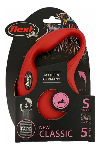 Correa Retráctil Para Perro Flexi Classic Talla S Color Rojo