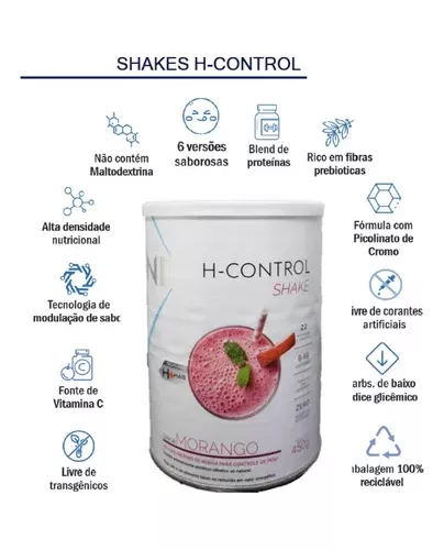 Shake De Morango H+ Hnd 450g - Hinode Original