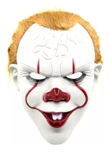 Mascara Pennywise Payaso Maldito It Con Pelo Plástico Rígido