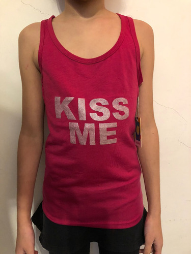 Musculosa Nena Fuxia Kiss Me T.10 Nueva!