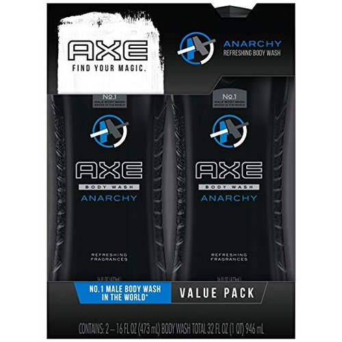 Axe Body Wash Hombres, Anarquía, 16 Oz, Twin Pack
