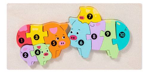 Parent-child Puzzle Pig - Educational 3d Wooden Puzzle