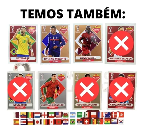 Figurinhas Legends Copa 2022- Neymar Bronze, Mané Bronze, Reyna