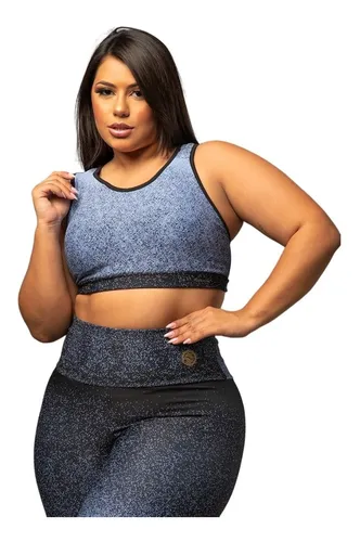 Roupa De Academia Plus Size Feminina Poliamida Com Elastano