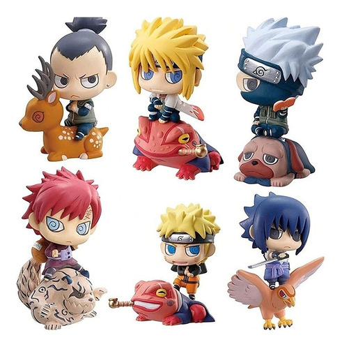 Imagen 1 de 7 de Set De 6 Figuras Naruto Petit Animales