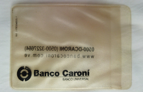 Guarda Tarjetas. Banco Caroní. Original.