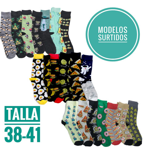Imagen 3 de 3 de Pack 6 Pares Calcetines Algodón Funny Socks - Adcesorios