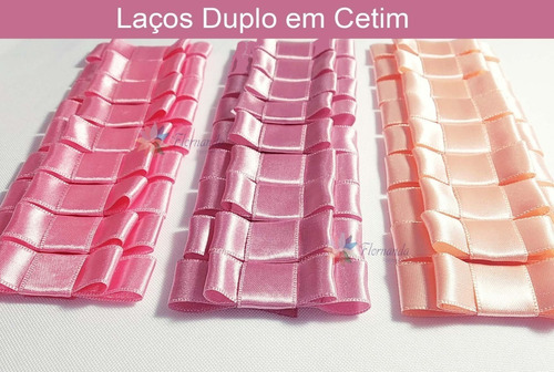 870 Laços Duplo Cetim Nº3 15mm Com Fita 23cm Convites