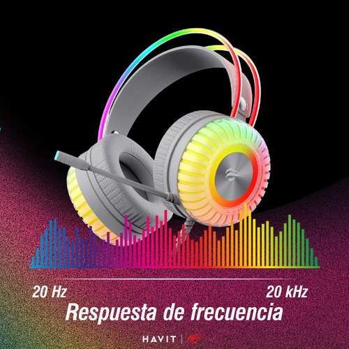 Auriculares Havit Gamenote H2046u USB 7.1 Rgb para jugadores, color blanco