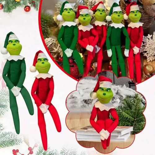 Figura De Muñeca Monster Grinch Elf, Color Verde Navideño