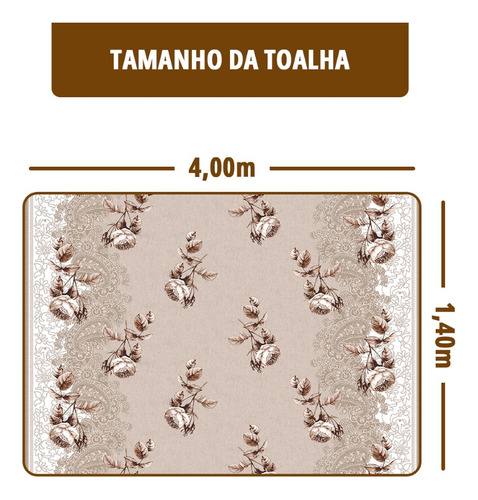 Toalha Mesa Plástica Térmica Finesse 1,40x4,00 Cor Estampada
