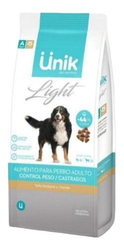 Unik Perro Castrado Light Raza Mediana Y Grande 3kg