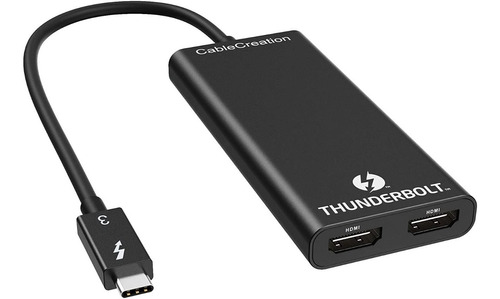 Thunderbolt 3 Tipo C A Doble Pantalla Hdmi Cablecreation 4k