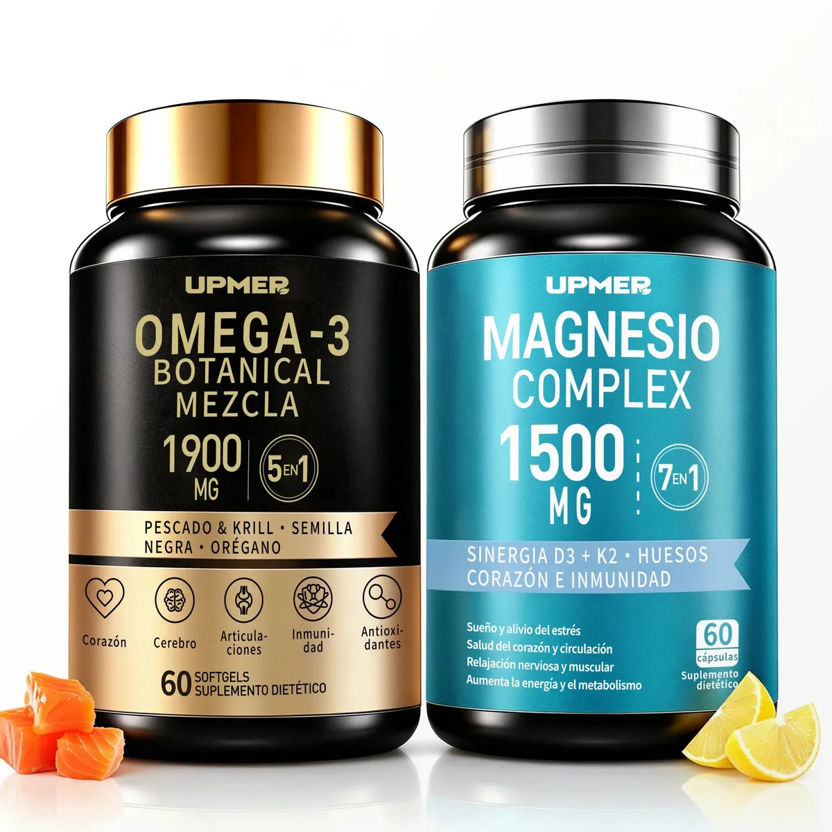 Suplemento en cápsula UPMER Sin sabor pack 2 de 60 un