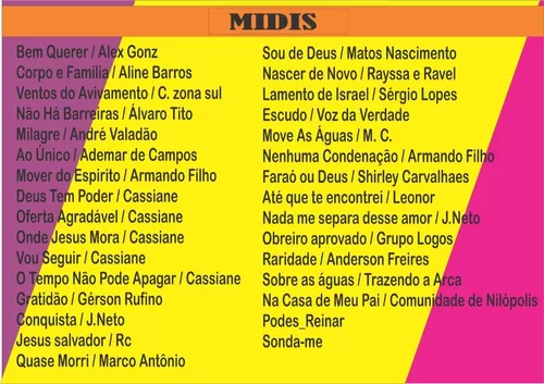 Lista midis gospel