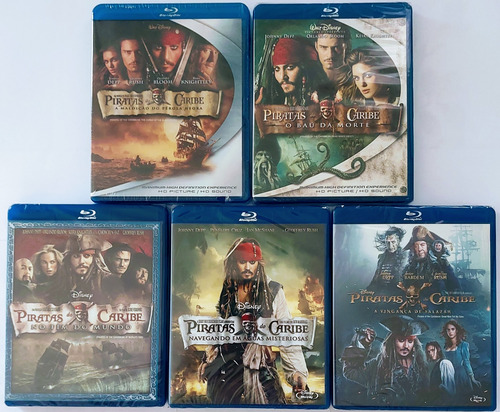 Blu-ray Piratas Do Caribe Coleção Completa Lacrado Original