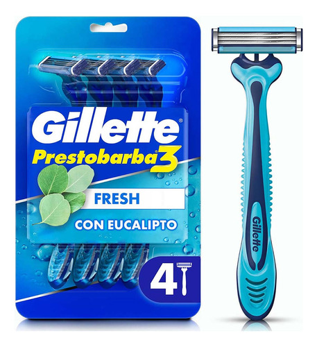 Rastrillo Gillette Prestobarba3 Fresh 4 unidades