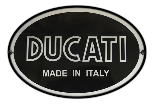 #14 - Cartel Oval Decorativo Vintage - Ducati Retro No Chapa