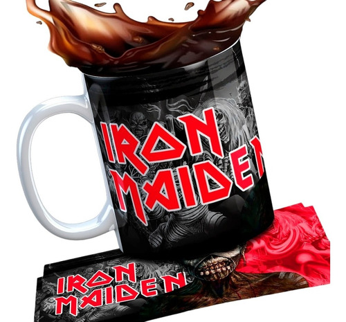 Iron Maiden Banda De Rock Taza De Cerámica De 11 Onzas