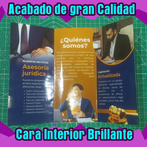 Dipticos Y Tripticos Full Color Brillantes Ambas Caras