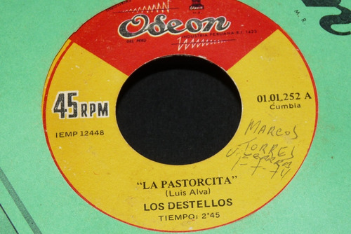 Jch- Los Destellos Caminito Serrano / La Pasto Cumbia 45 Rpm