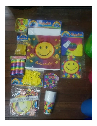 Kit Decoración Infantil Carita Feliz 12 Invitados Niños