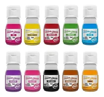 Comprar Kit 10 Corantes  Alimentício Líquido Confeitaria 10ml Mix Pr