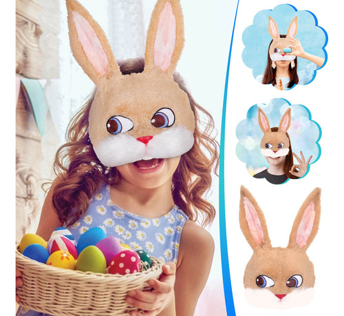 Máscara De Conejo De Peluche En V Para Fiesta De Pascua, Sim