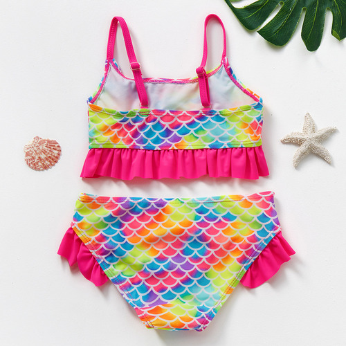 Traje De Baño Con Escamas De Pez Para Niñas, Traje De Baño S